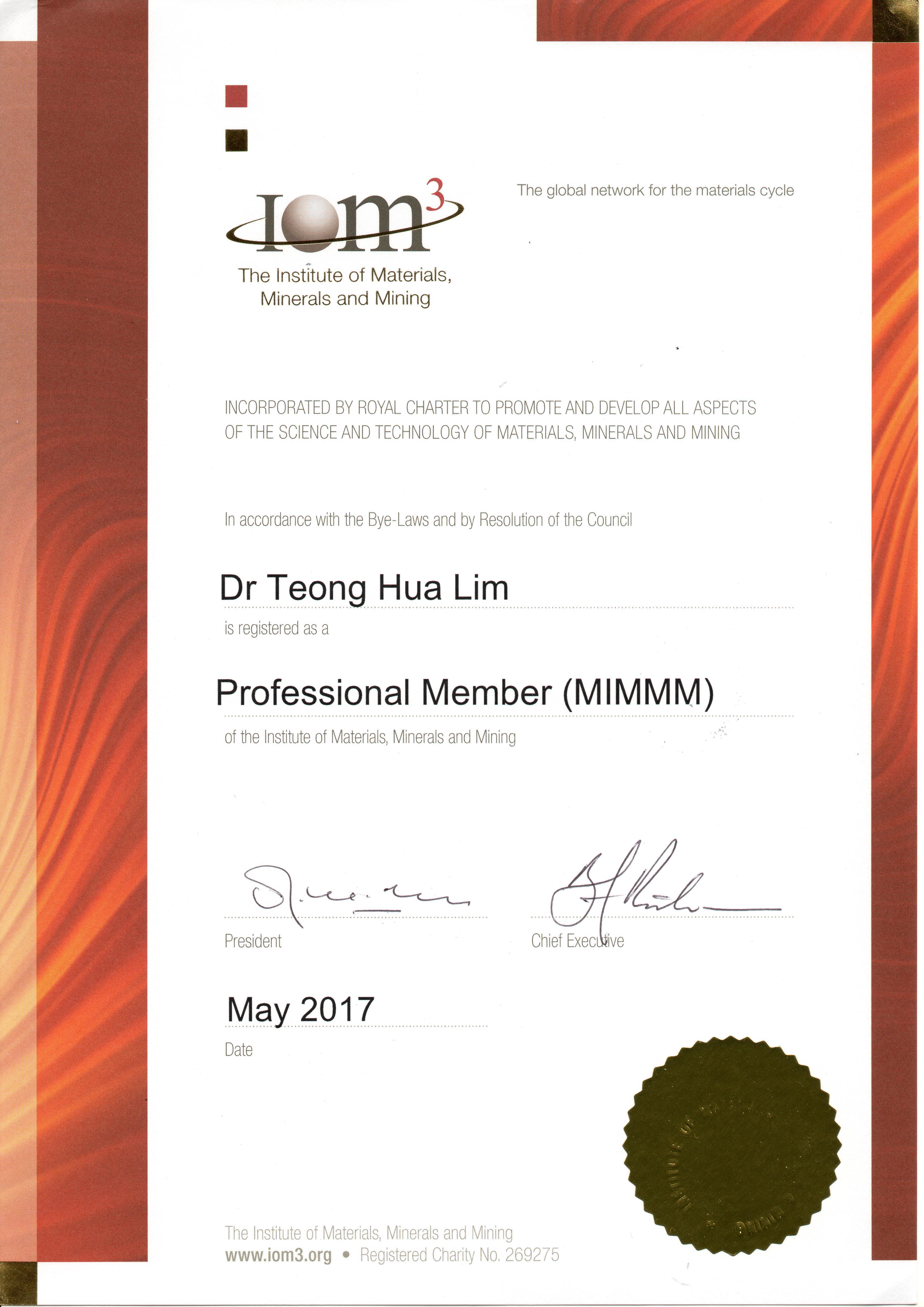 Certification document 2